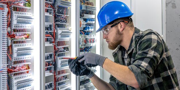Electrician wiring an electrical panel — Second Act Trades