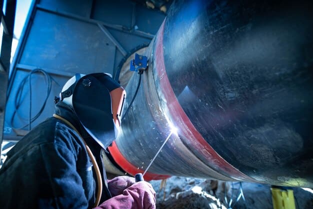 Welder working with protective equipment — Second Act Trades
