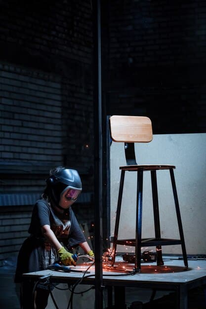 Welder working in a workshop
